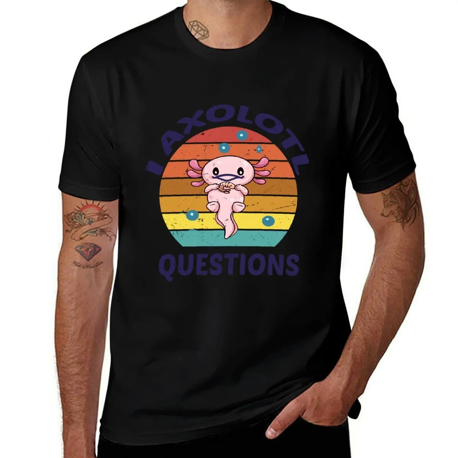 Kawaii I Axolotl Questions Funny Axolotl Lover Kids Teens unique gifts for daughter T-Shirt Fashion Graphic Tee for Men T-Shirt