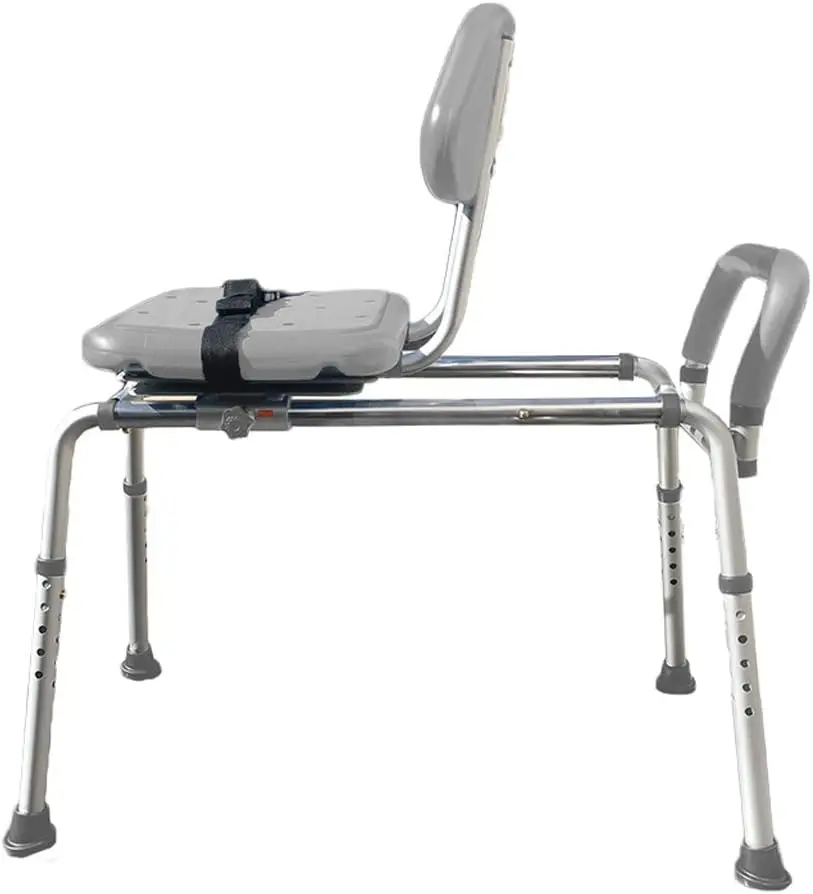 Shower Chair Bath Transfer Bench with Swivel Padded Bath Tub Seat for Tubs and Shower