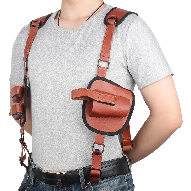 

Hunting Concealed Carry Shoulder Holster Concealed Leather Underarm Shoulder Pistol Holster G17 Tactical Shoulder Gun Holster