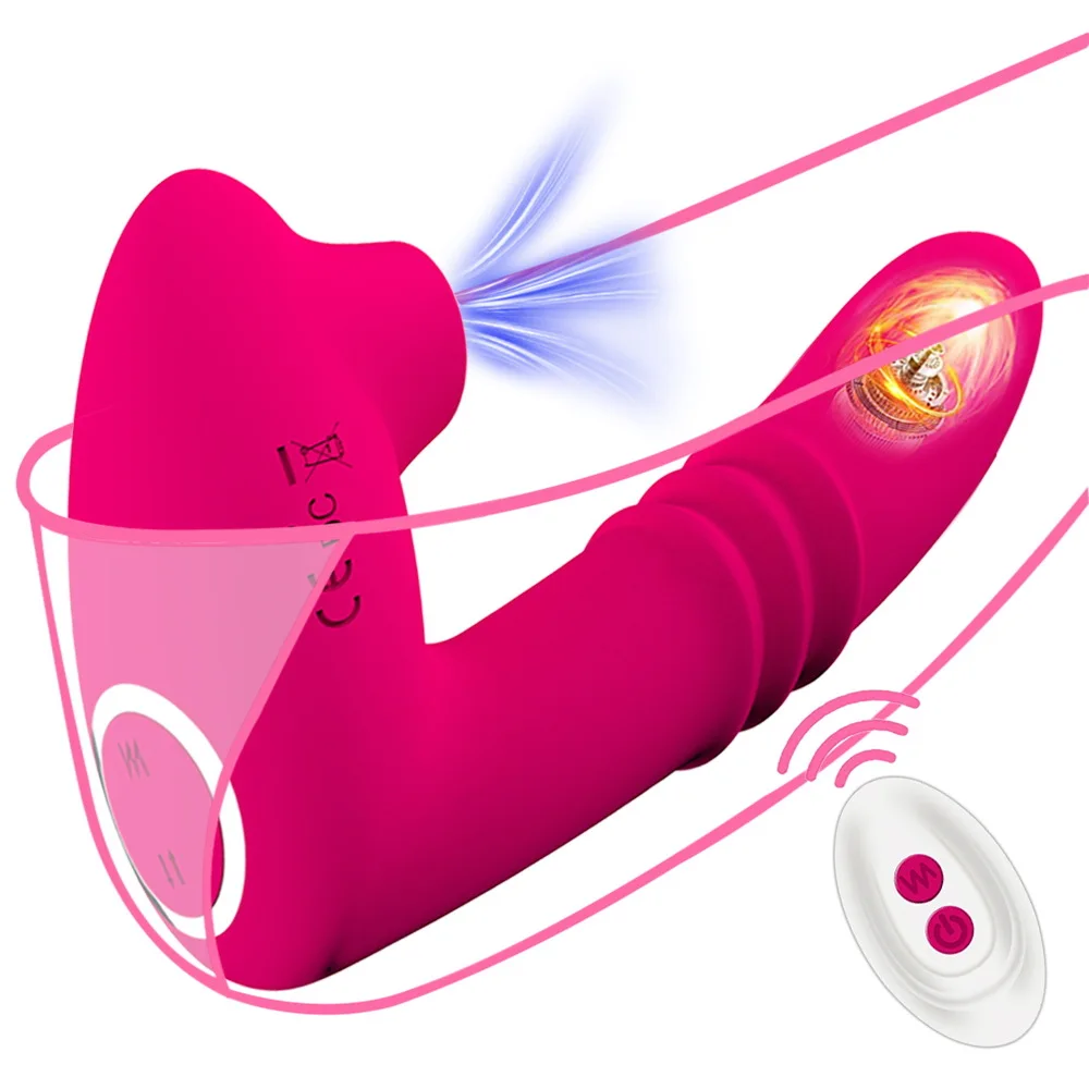 Thrusting Dildo Sucking Vibrator Sex Toy for Women Clit Stimulator 10 Mode G Spot Clit Nipple Wearable Vibrator Adult Product