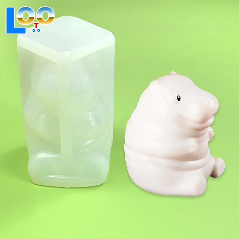 لطيف فرس النهر بودنغ قالب موس قالب من السيليكون قالب الكسترد قالب الكعكة الكرتون فرس النهر كعكة الديكور الخبز أداة المخابز