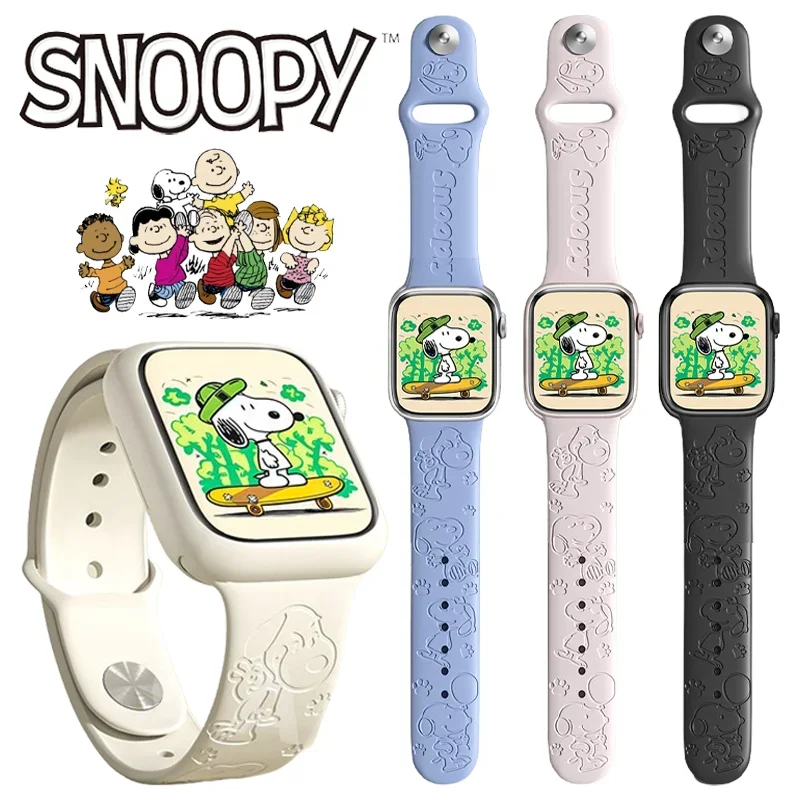 Snoopy Siliconen Band Voor Apple Horlogeband 44Mm 45Mm 42Mm 40Mm 38Mm 41Mm 49Mm Armband Voor Iwatch Serie 7 Se 6 5 4 3 2 1 Ultra