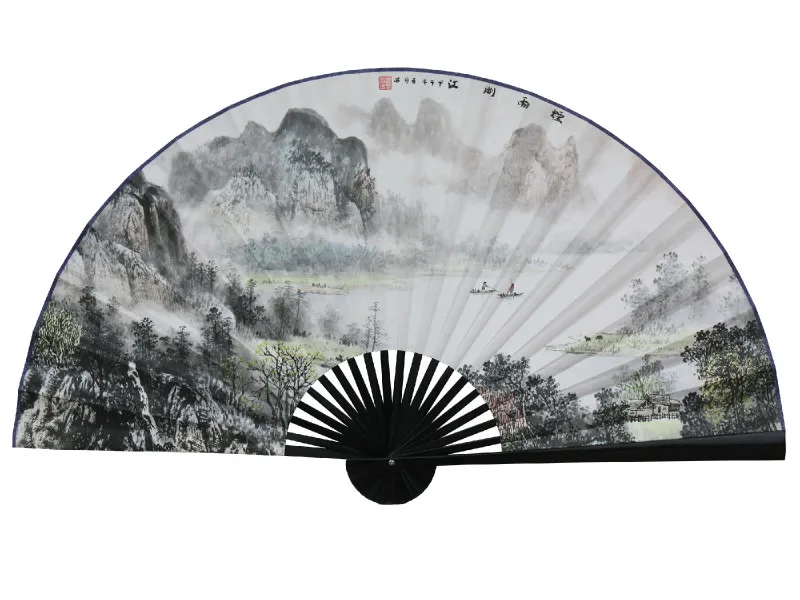 Wall Hanging Landscape Painting Paper Fan Ventilador Big Decorative Folding Fan Office Hall Home Living Room Decorative Fan