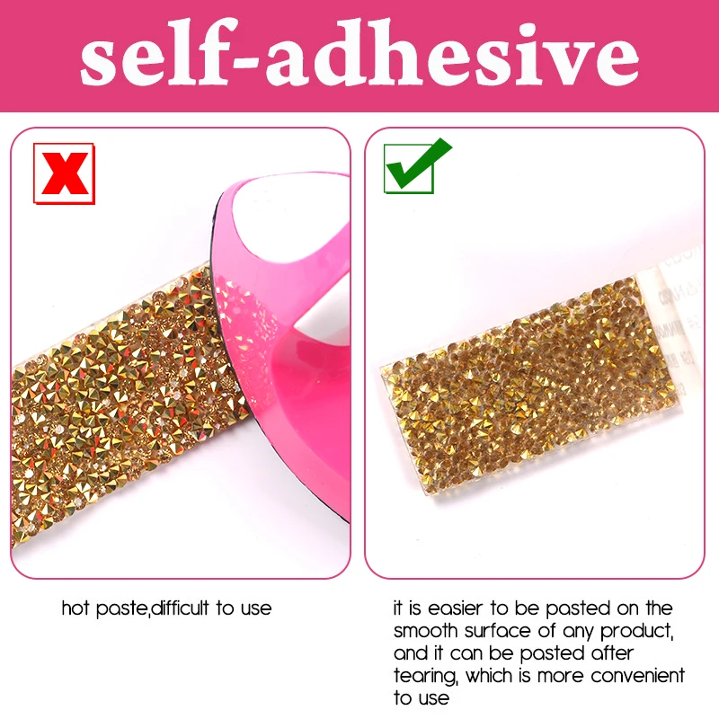 Rhinestone Chain Tape Trim Resin Diamond Belt Strip Double-sided Adhesive Self-adhesive Clothing Accessories DIY Accessories