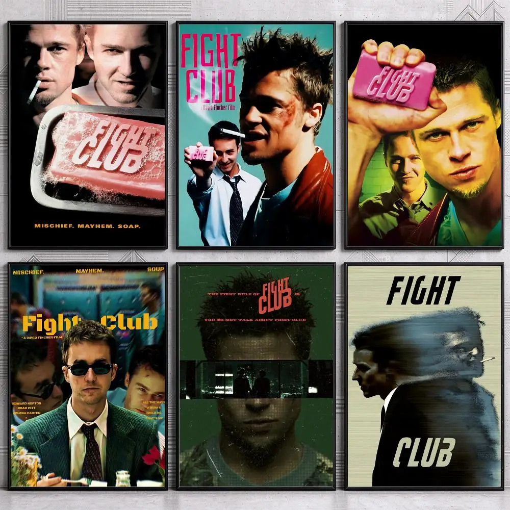 Classic Movie F-Fight Club Poster Wall Art Print Sticker for Bedroom Living Room Dorm Office Modern Home Decor Gift