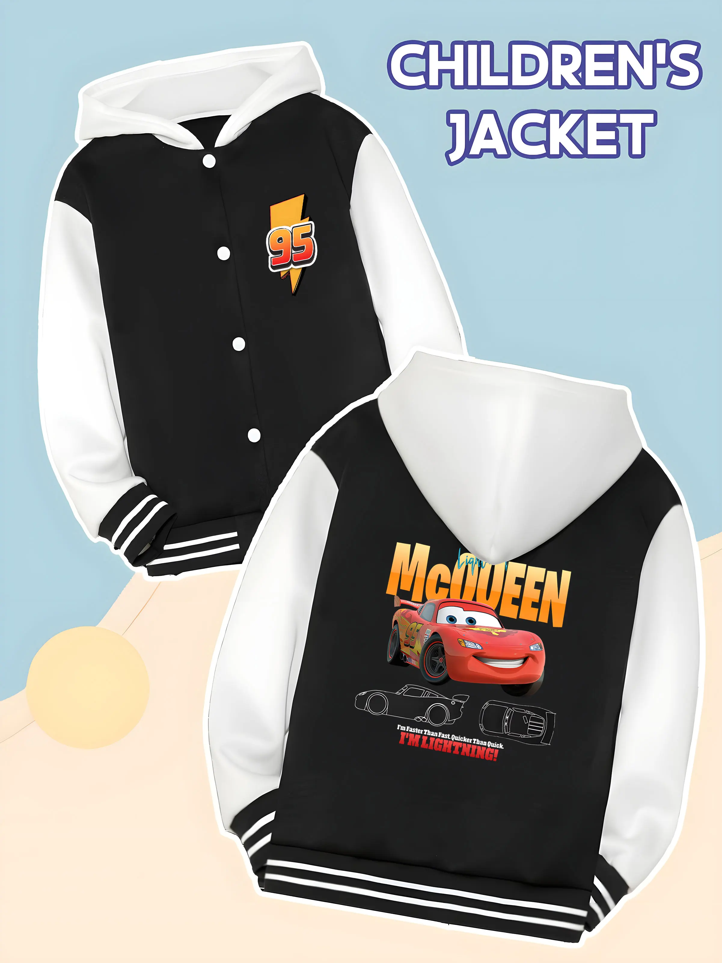 

MINISO Disney 2025 Commemorative Boys' Baseball Jacket - Mickey Head and Castle Print, Perfect for Outings