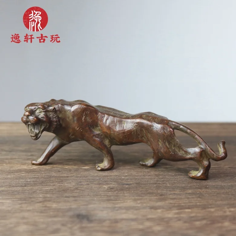 

Retro tiger animal ornament solid casting twelve zodiac tiger home decoration tiger bronze statue animal sculpture