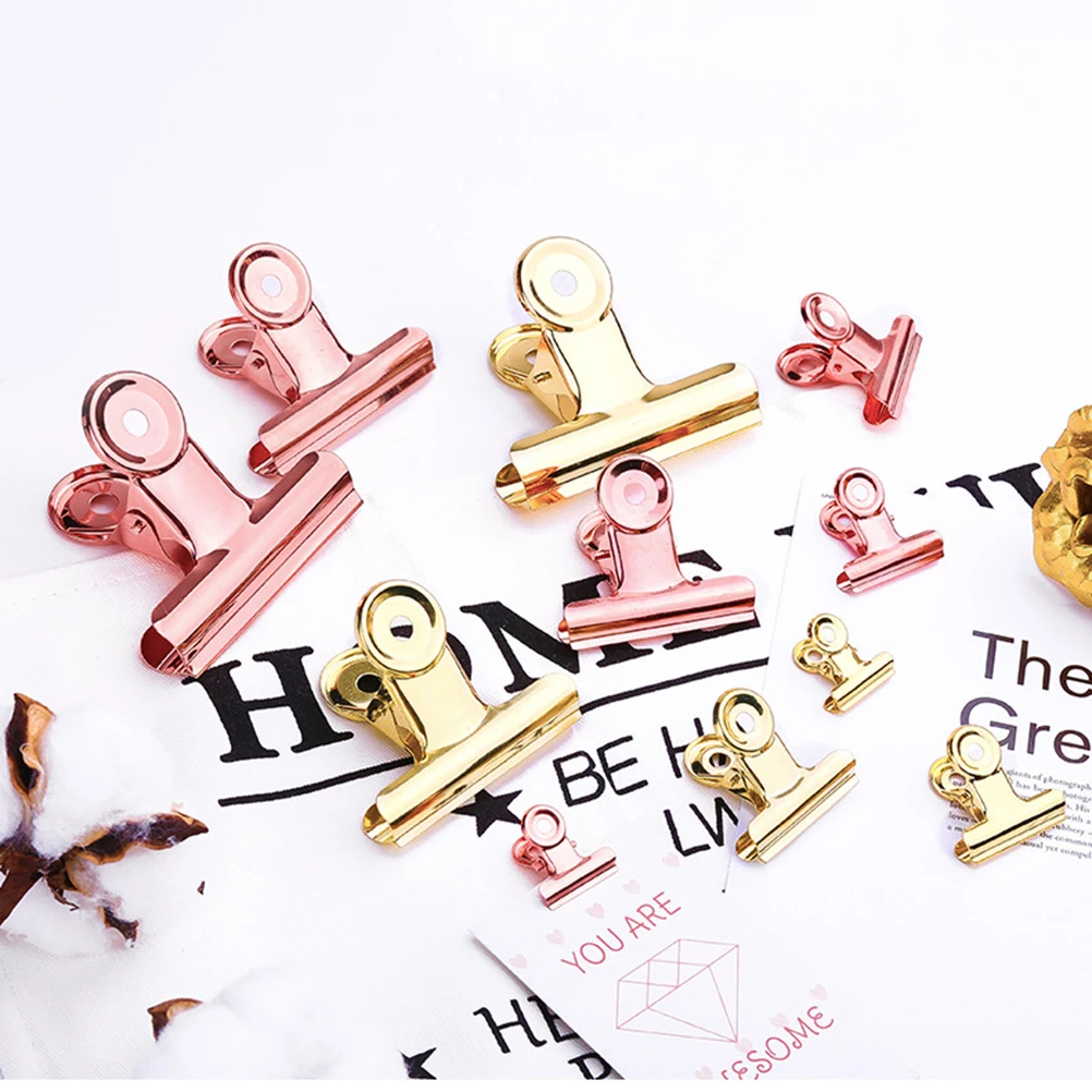 

Iron Clip Office Supplies Stainless Steel Ticket Clips Round Metal Grip Stationery Bills Paper Document Binder Clamps