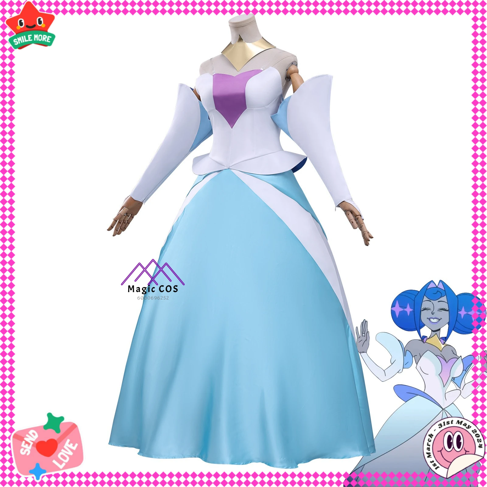 

Popular Anime Cosplay Costume Guinevere Role Playing Outfit Blue Princess Dress Outfit for Women Halloween Comic Con Party Suits