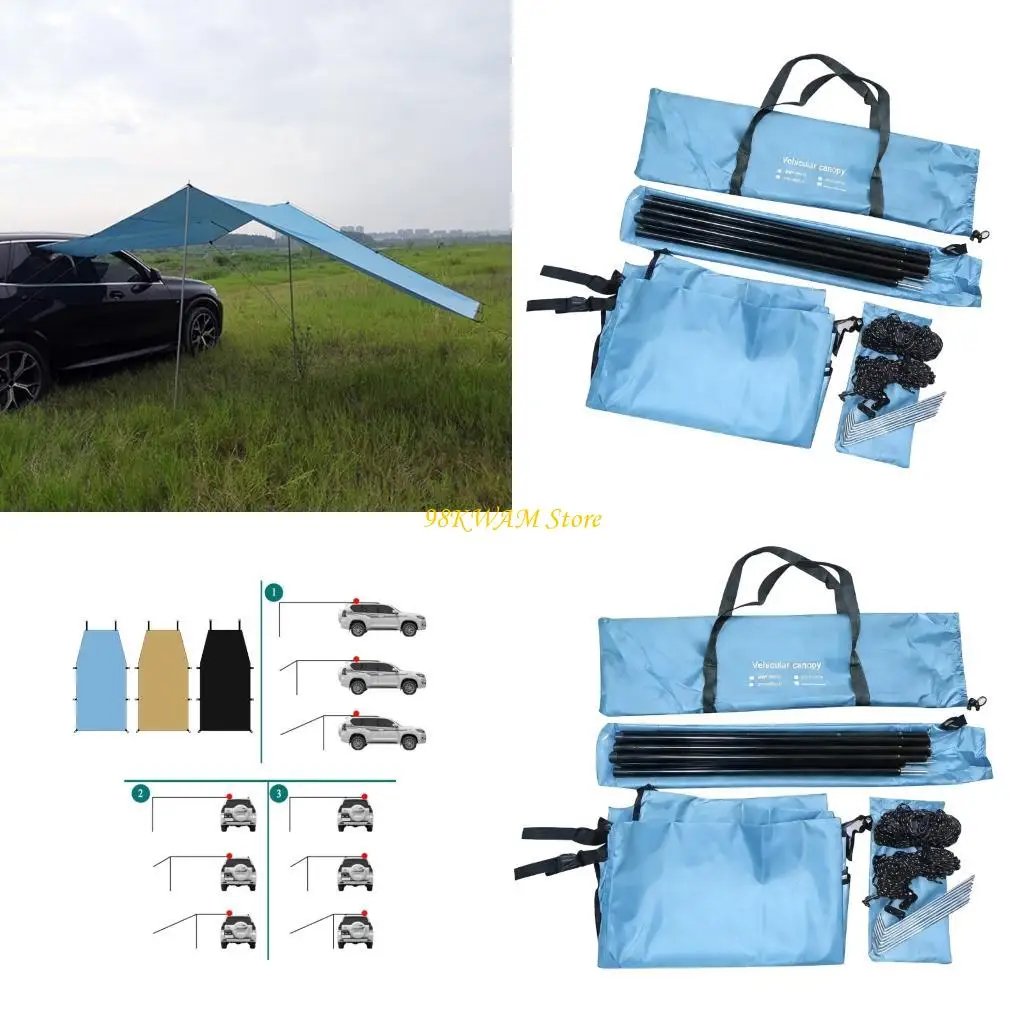 

Wide Car Sunshade With Anti Slip Ropes And Easy Fold Design 68UF