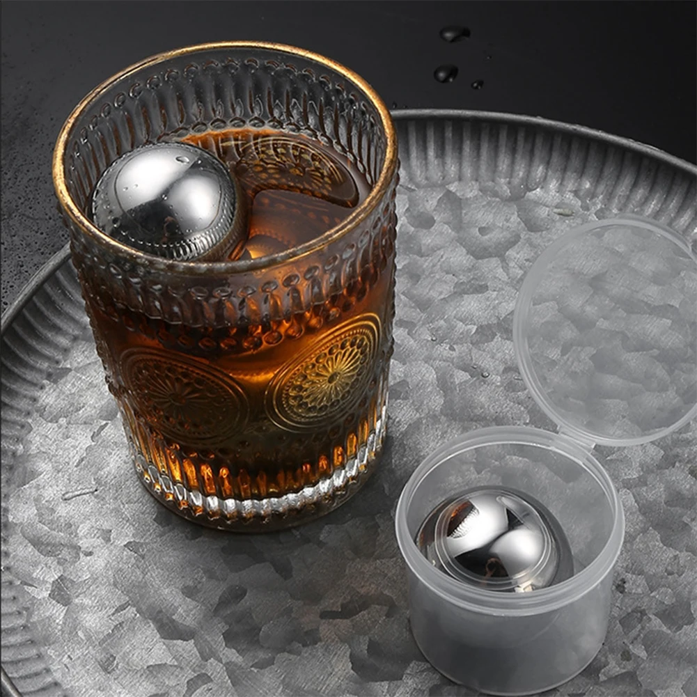38MM Reusable Stainless Steel Ice Cubes Cooling Metal Ice Balls Set Whiskey Wine Beer Cooler Stones Party Bar Tool Accessories