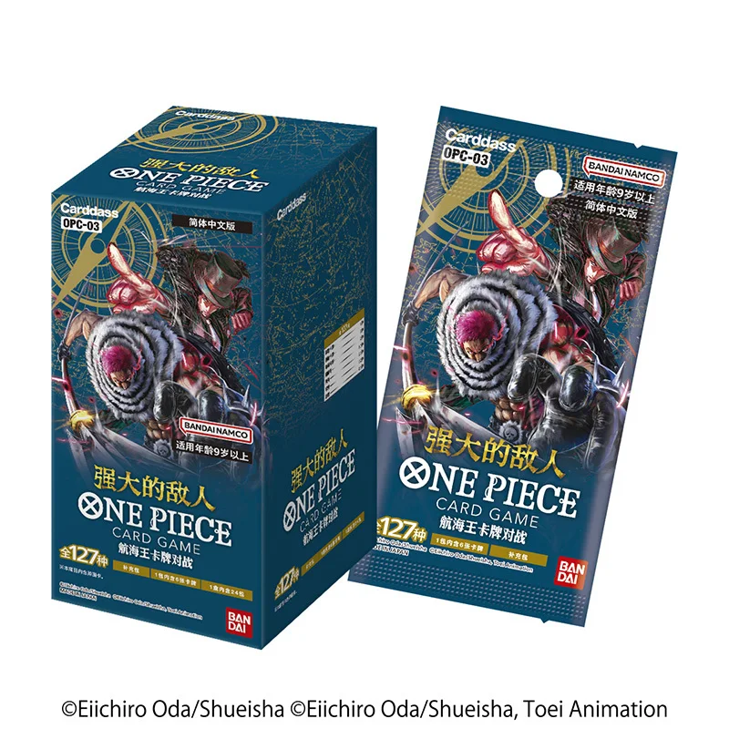 One Piece OPC03 Упрощенный OP03 Мощная упаковка добавок Enemy Bandai Аутентичные открытки OPCG Игрушки Карты Слепая коробка Подарок-сюрприз