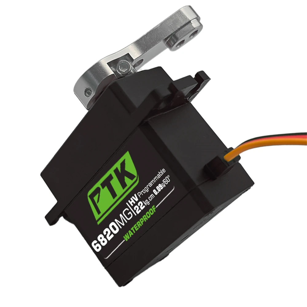 PTK 6820 MG 20kg Coppia elevata 180 °   Servo RC impermeabile digitale in metallo con ingranaggi in acciaio inossidabile per auto e velivoli ad ala fissa robot M