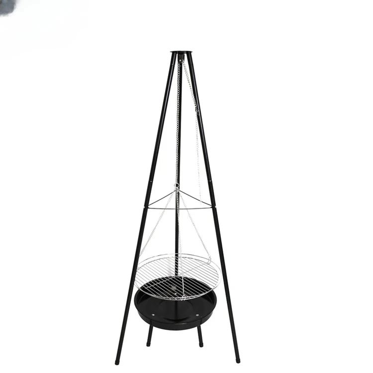 Spot Barbecue Frame Outdoor Tripod Camping BBQ Bonfire Stove Hanging Stove American