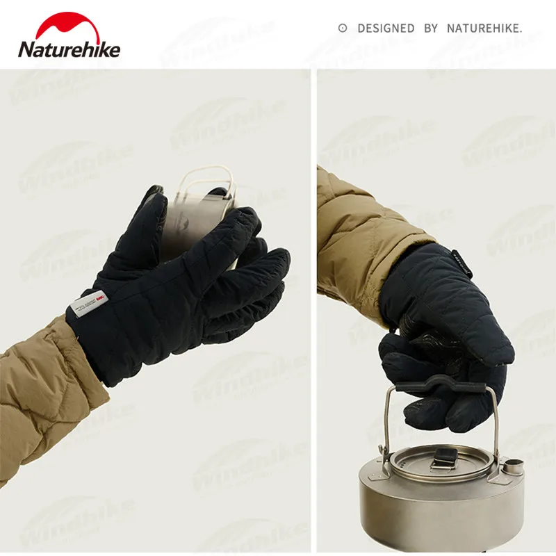 Naturehike mulher/homem inverno luvas de algodão ultraleve manter quente 90% algodão conteúdo equitação ao ar livre escalada esporte não deslizamento luvas