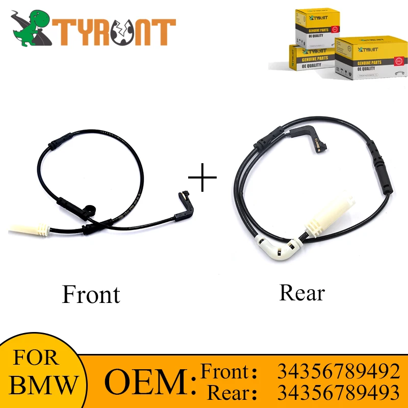 

TYRNT Front And Rear Brake Pad Wear Sensor For BMW E60 E63 E64 M5 M6 520i 525i 530i 525d 5-6 Series OEM 34356789492 34356789493