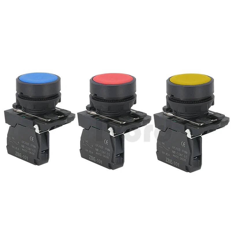 1Pcs XB5 AA31 Plastic Restart Power Start Stop Momentary Push Button Switch Normally Open NO NC Red Green Yellow 22mm ZB5