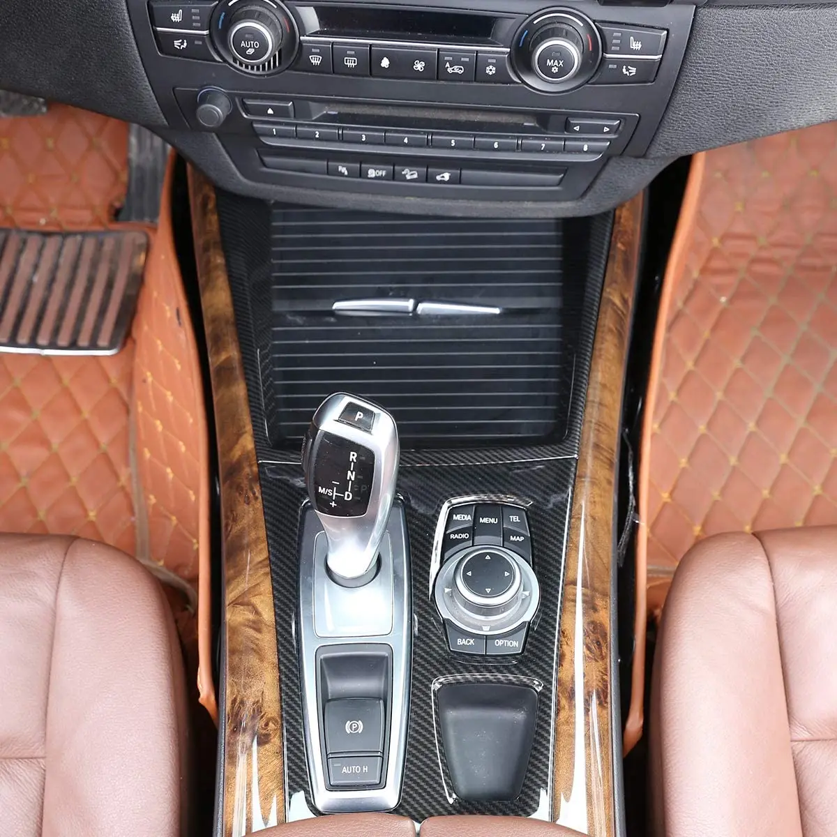 

Углеродное волокно, держатель для чашки на центральной консоли автомобиля, накладка для BMW X5 E70 X6 E71 2008-2013