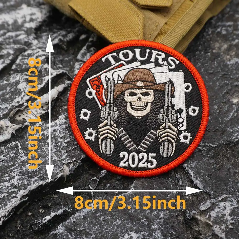 tours 2025 Embroidered Patch with merrow border, Sewable Applique for Clothing and Accessories