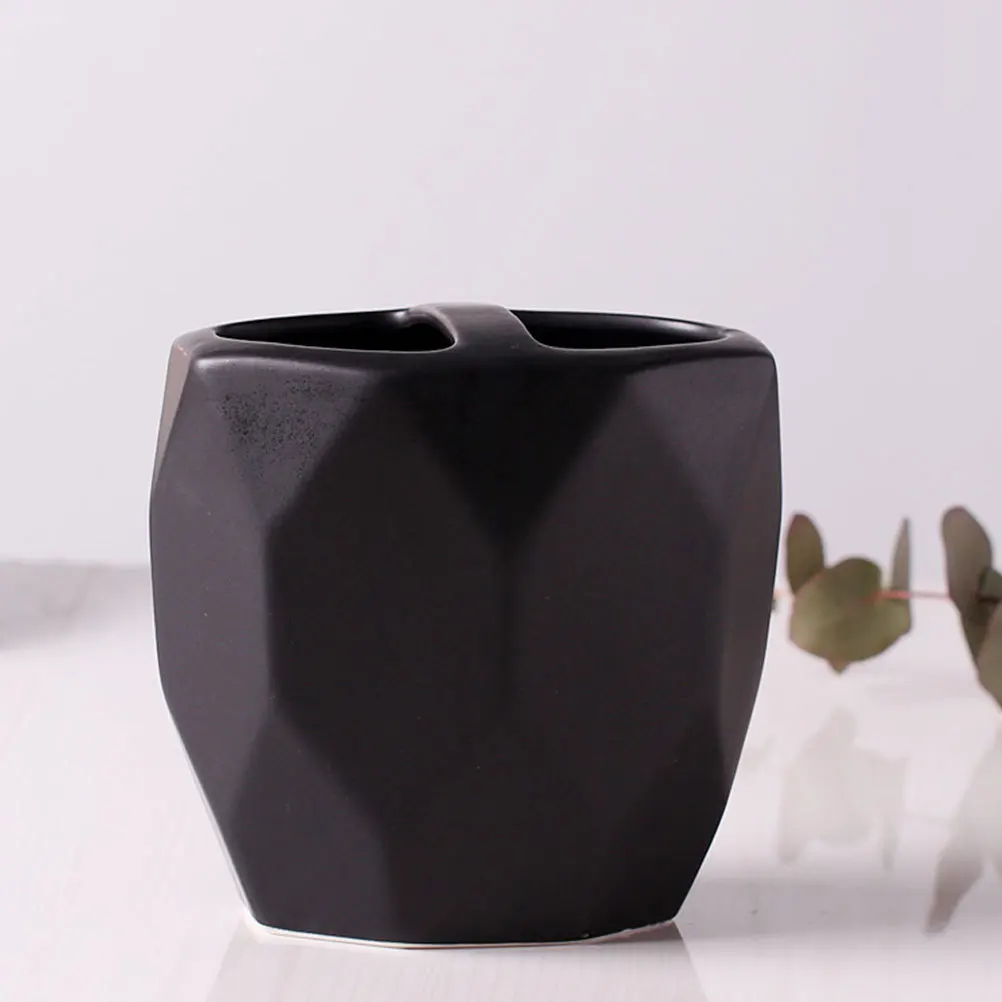 

Single Toothbrush Black Holder Bathroom Holders Stand Toothpaste Toothbrushes Cup Washstand