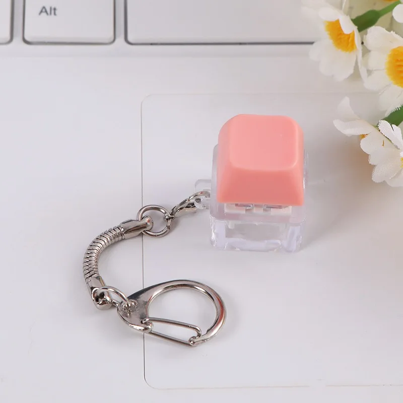 1pc Macaron Stress Relief PC Fidget Keyring; Stress Relief Mechanical Switch Keycap Keyboard Toy Fidget