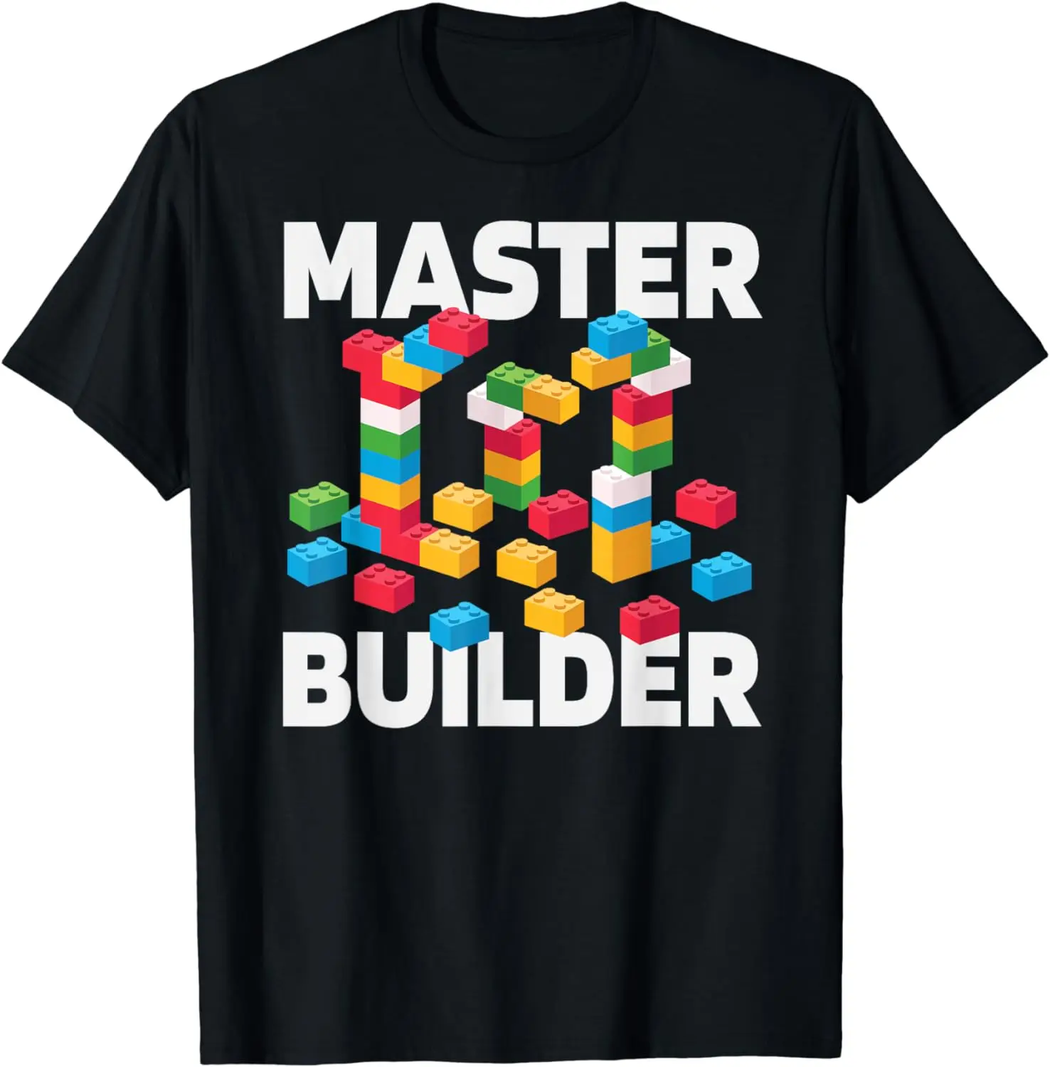 MASTER BUILDER Funny Kids Building Blocks Toys Gift T-Shirt  Men Clothing Funny Tops  Streetwear  Ropa Hombre