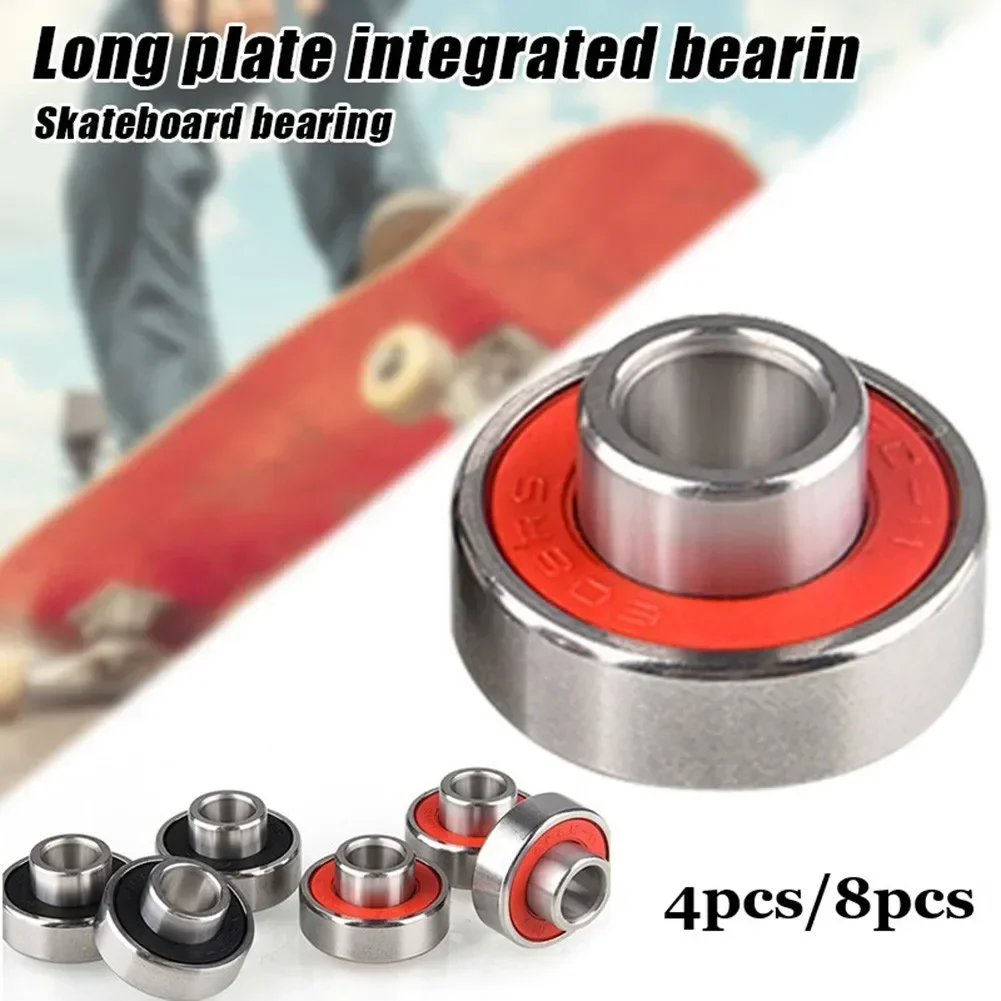 

4/8pcs 608-2RS Long Plate Integrated Bearing Long Hoverboard Skateboard High-Speed Silent Speed Bearing Cycling Accessories