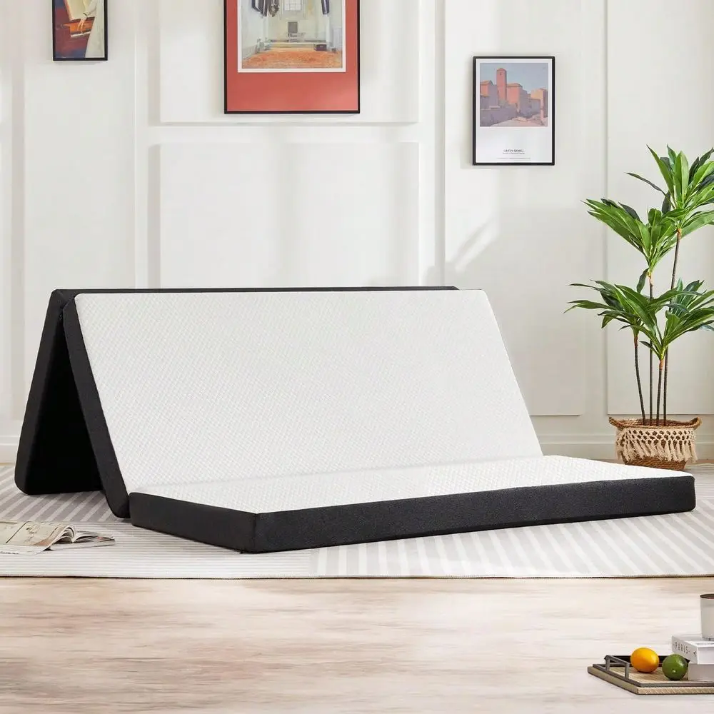 Portable Folding Mattress With Soft Memory Foam And Removable Cover For Guests Kids Play Or Camping Easy Fold Storage Maximizes