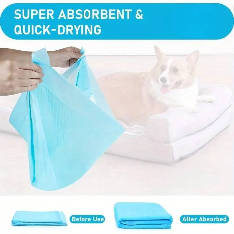 100/50Pcs Disposable Puppy Training Pads, Suitable for Dogs, Cats, Rabbits, and Hamsters, Waterproof and Super Absorbent, Odor-Locking, Dog Potty Training, Pet Training Pads, Leak-Proof Design, Hygienic Pet Care, Durable Disposable Pads, Petsafe Material, Small Animal Care