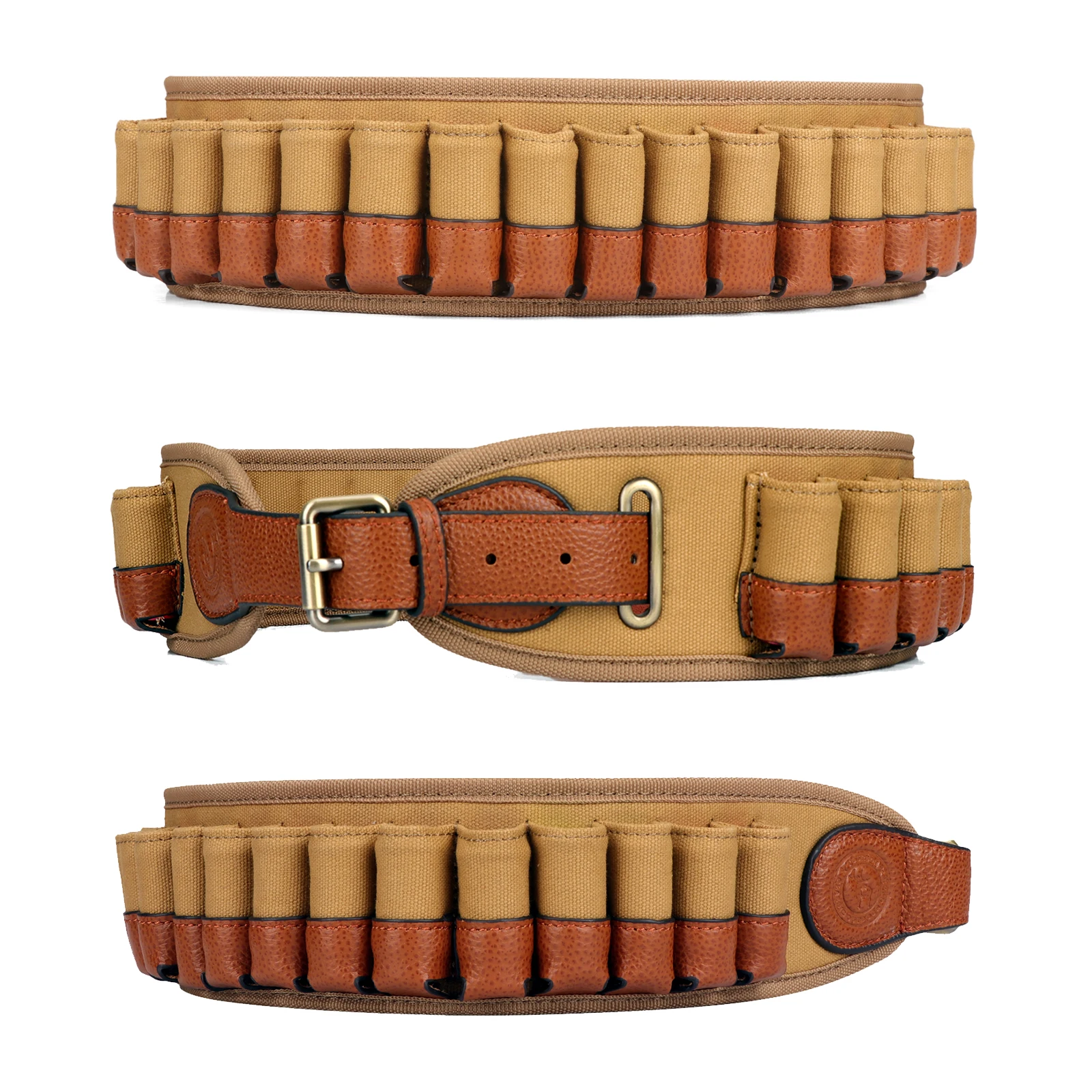 Tourbon Hunting Bandolier Gun 12 Gauge Ammo Bullet cartucce cintura tela porta munizioni in vera pelle per le riprese