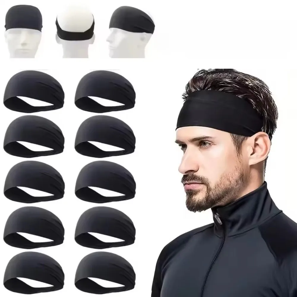 New Stretch Fabric Sports Headband Sweat Absorbent Wide Band Yoga Headband Twisted Design Solid Color Head Wrap Yoga Fitness