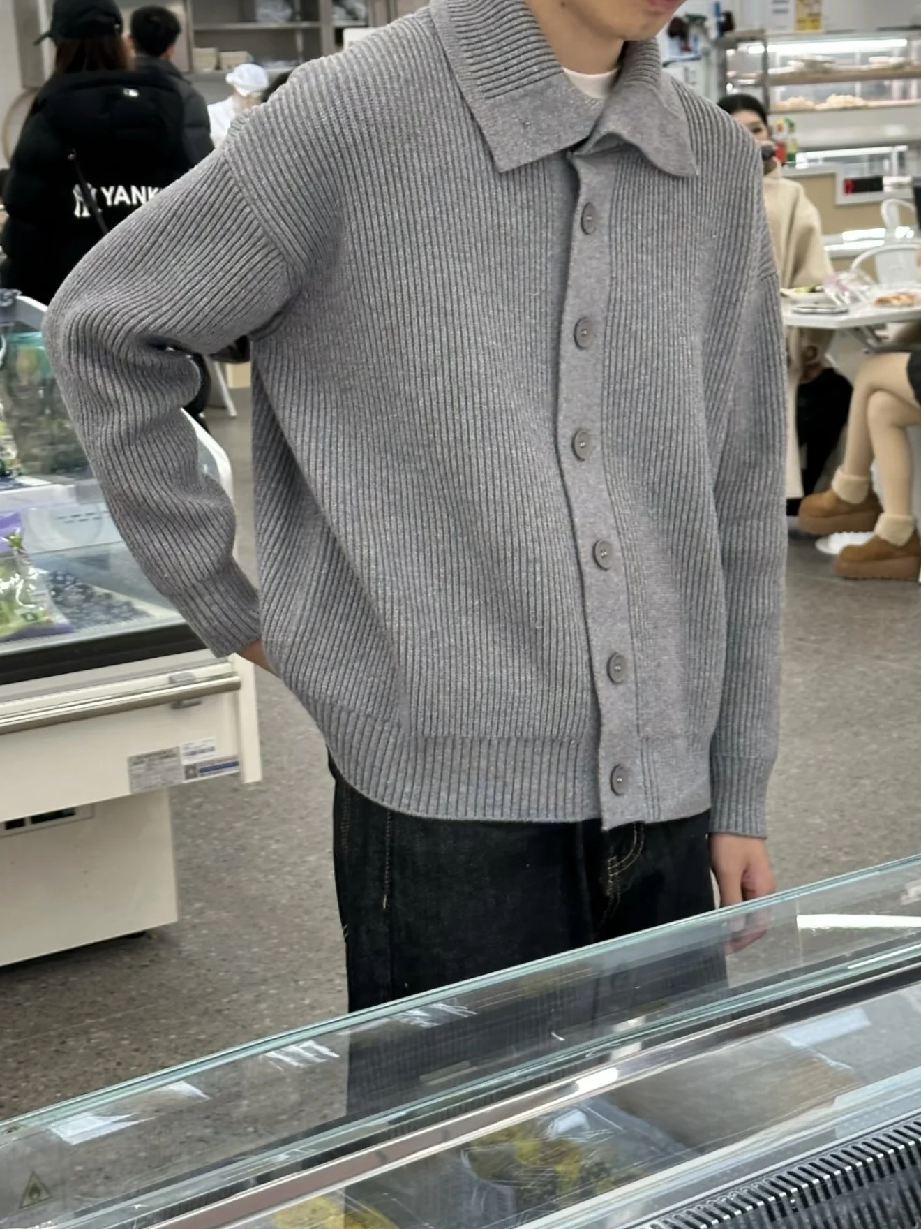 

American Sle Simple Pure Color High Collar Button Knitted Sweater Men Autumn Winter Lazy Sle Loose Casual Versatile Sweater