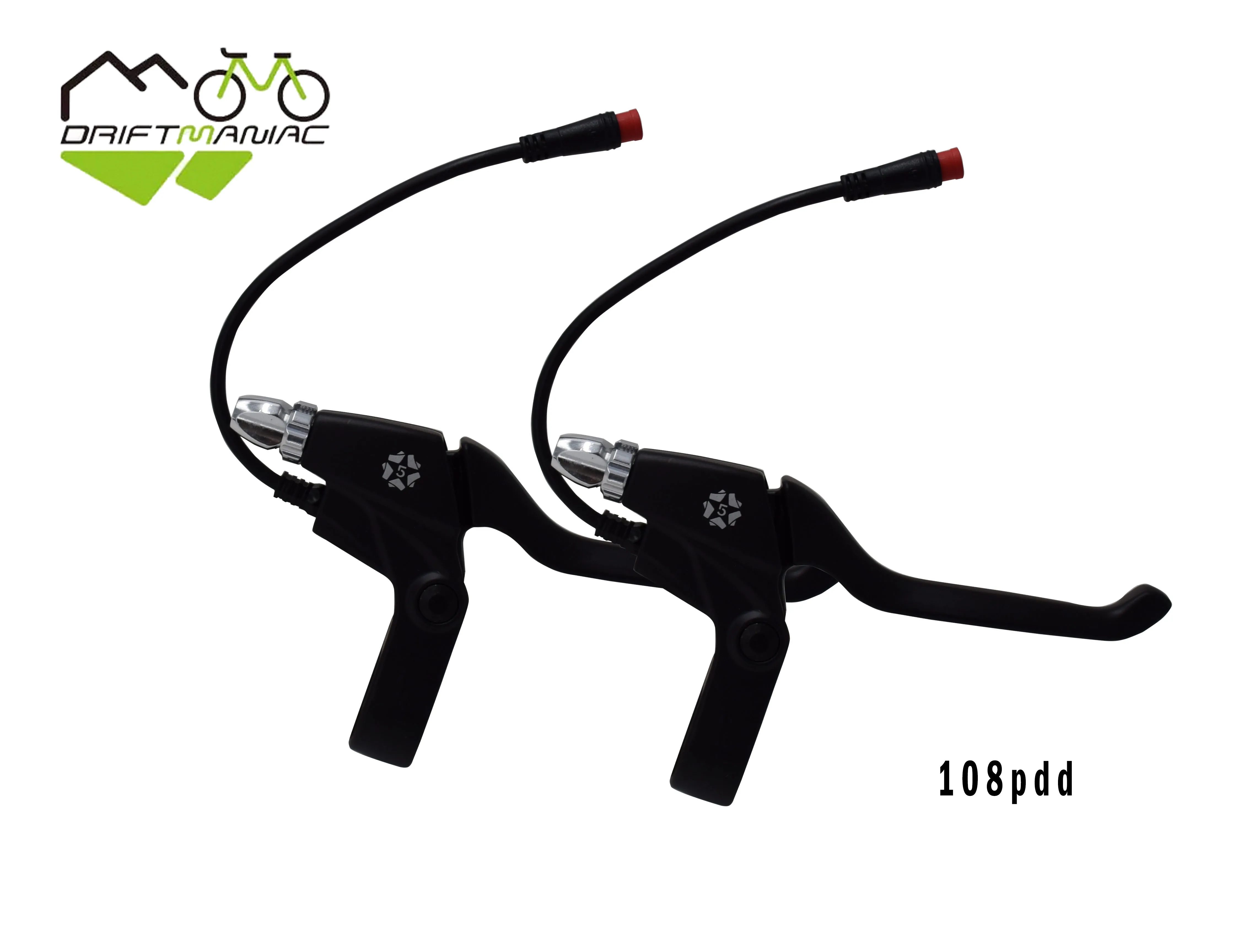 DRIFT MANIAC E-bike Brake LeverS 2 Pin Pair for Left and Right Side of Electric Bicycle line Pulling Brake