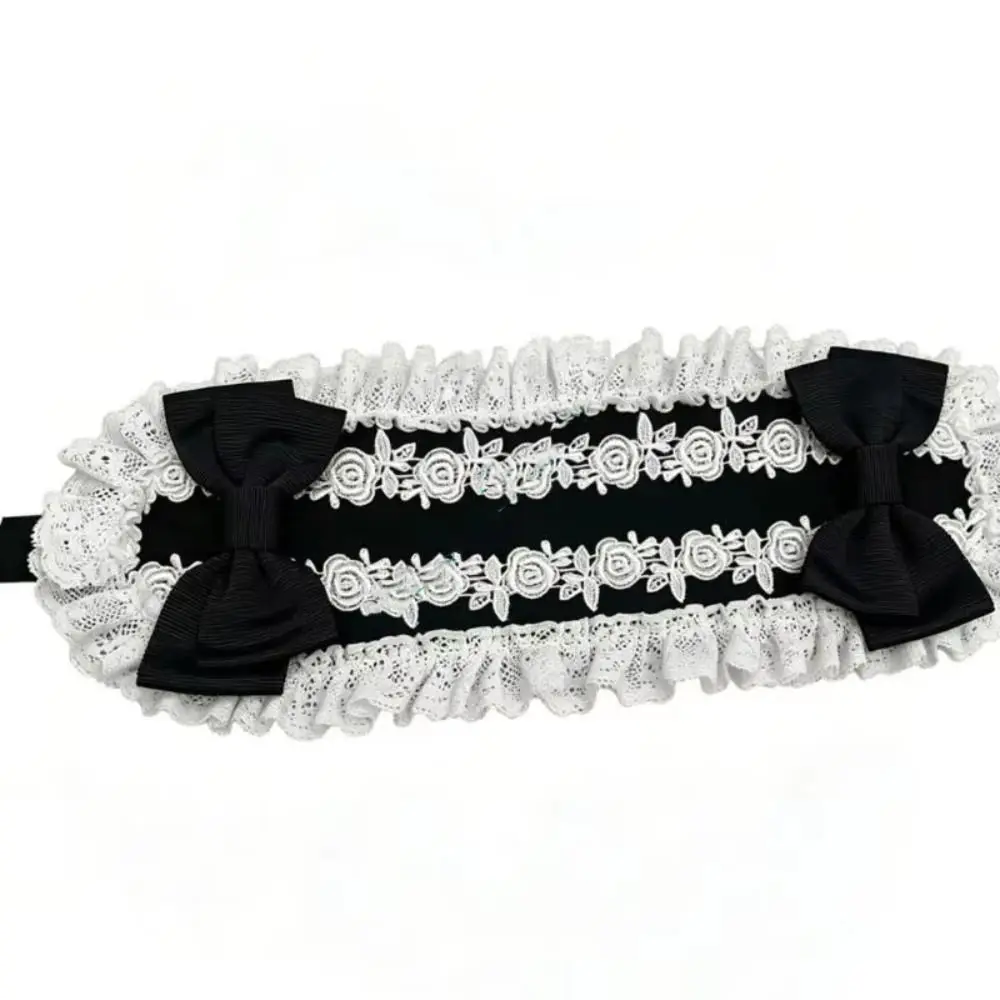 Creative Spicy Girl Lolita Lace Headband Rivet Black Cosplay Headdress JK Kawaii Lolita Hair Clip Daily
