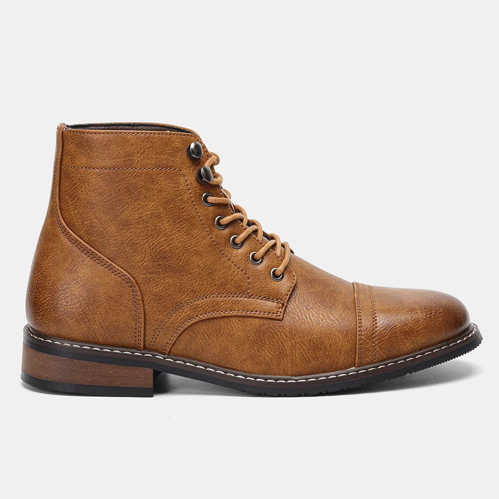 Comfortable Spring Leather Ankle Boots for Men 2025 fashion Men Boots
