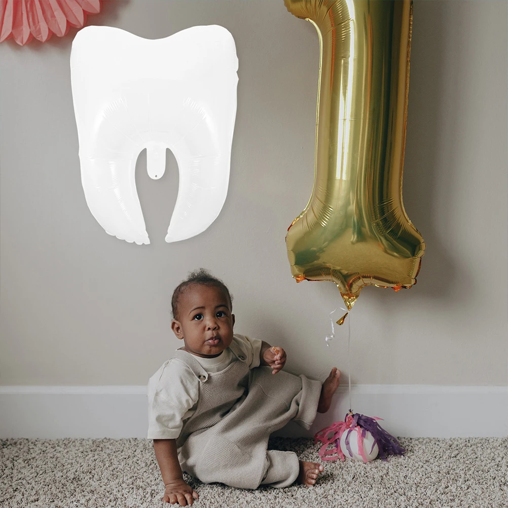 

5 Pcs Tooth Balloon First Party Balloons in Bulk Graduation Decorations Shape Decorative Baby Shower