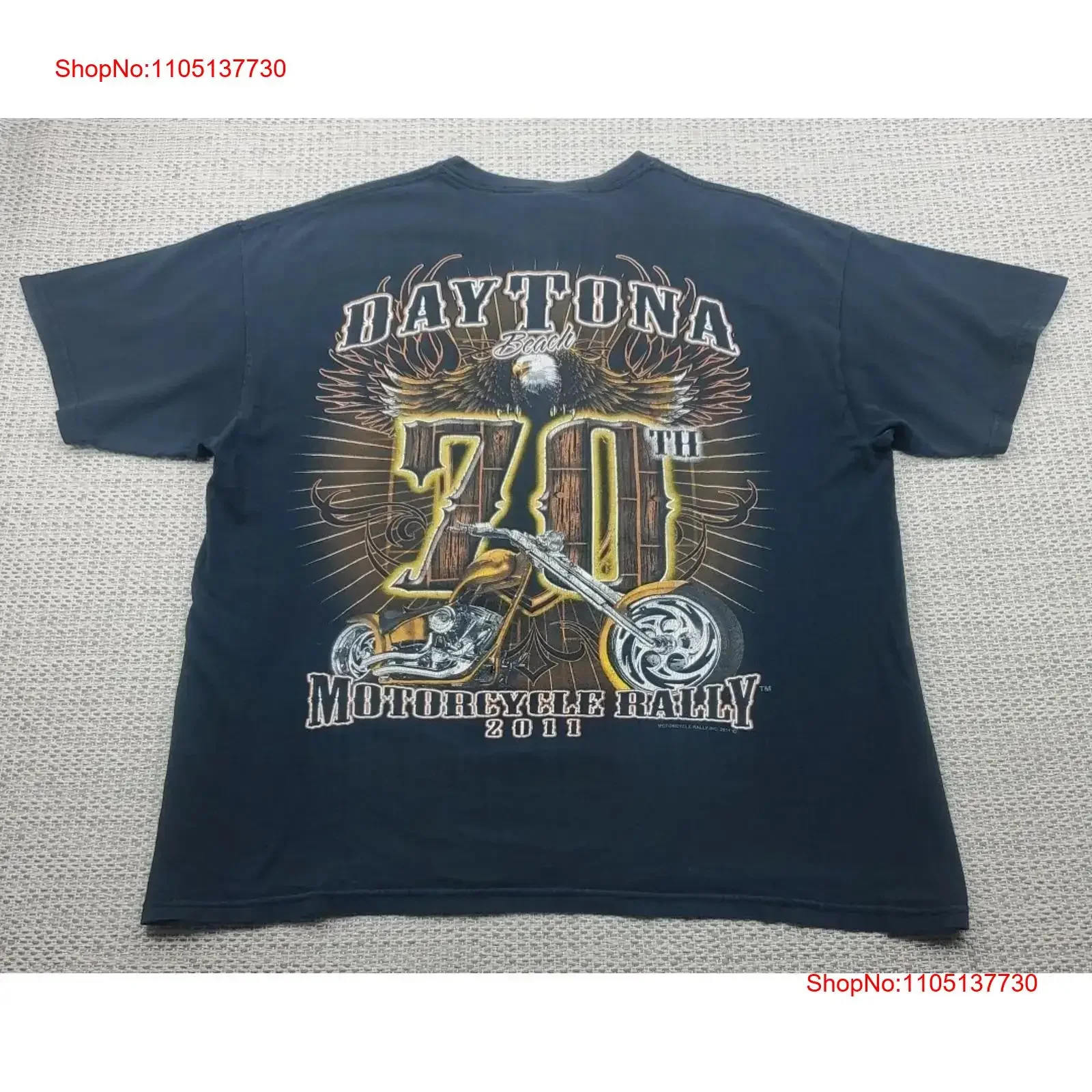 

Bike Week Rally Daytona Beach 2011 T Shirt Adult XL 70th Annual Motorcycle Biker vintage Washed Versatile Soft