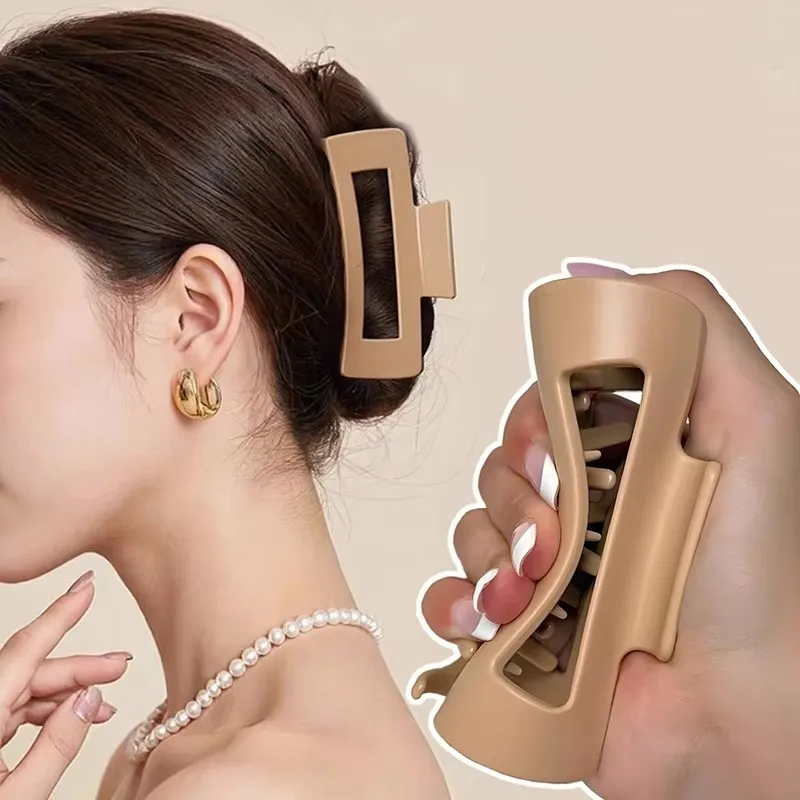 1/2 قطعة مشابك شعر من السيليكون الناعم للنساء دبوس شعر متقاطع غير لامع على شكل قرش لركوب الدراجات في الهواء الطلق وإكسسوارات الشعر الواقية