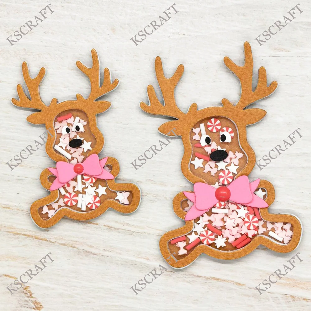 KSCRAFT Reindeer Shakers Cutting Dies Stencils for DIY Scrapbooking Decorative Embossing DIY Paper Cards
