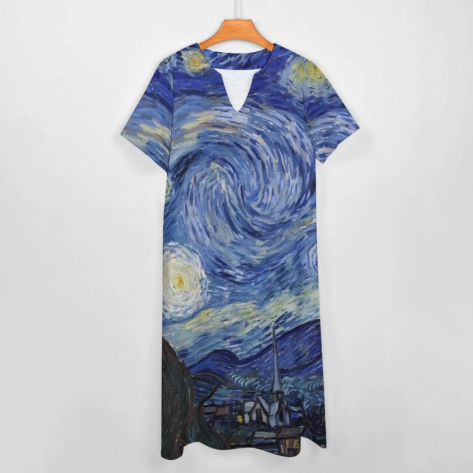 The Starry Night by Vincent Van Gogh Dress Summer  Street Wear Casual Long Dresses Woman Kawaii Maxi Dress Gift Idea