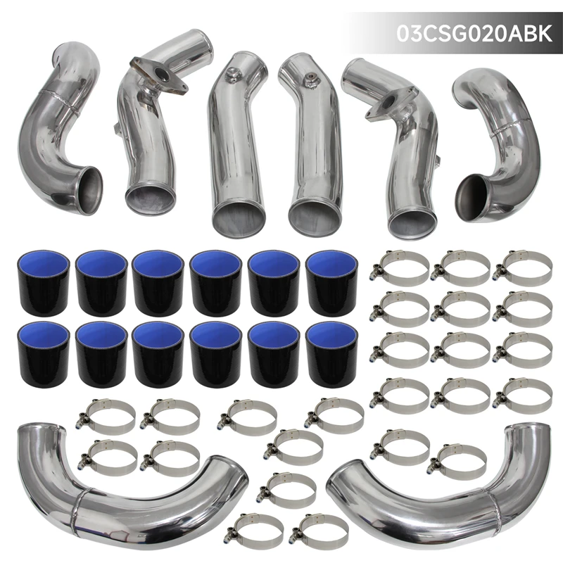 Intercooler Charge Pipe Kit Fits for Nissan GT‑R R35 VR38DET VR38 09‑15 Twin Turbo Piping Set Black/Blue/Red Racing
