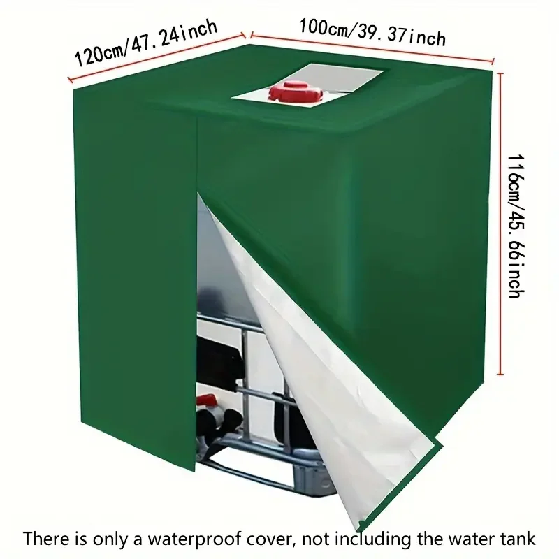 IBC Tote Cover 210D Oxford Fabric Protective Cover Zipper and Drawstring for Outdoor Storage Black