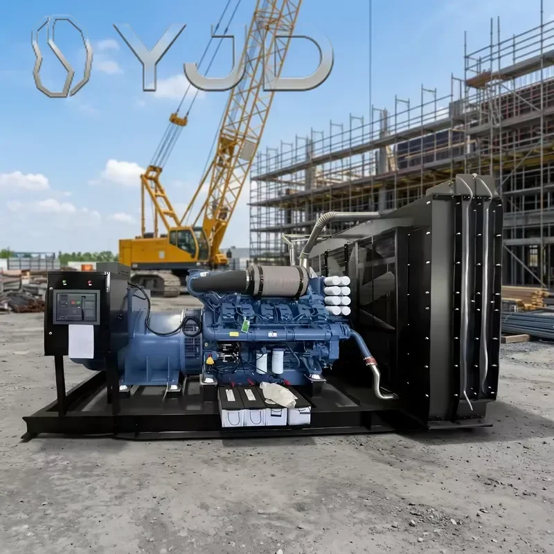 YJD Open Frame Diesel Generator 500kW Three Phase 220V/380V Brushless Alternator Auto Start ATS 50Hz