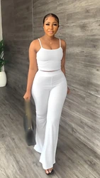 Zwei stück set frauen outfits sommer 2 stück set hosen sets crop top frauen kleidung 2022 sommer outfit für frau großhandel