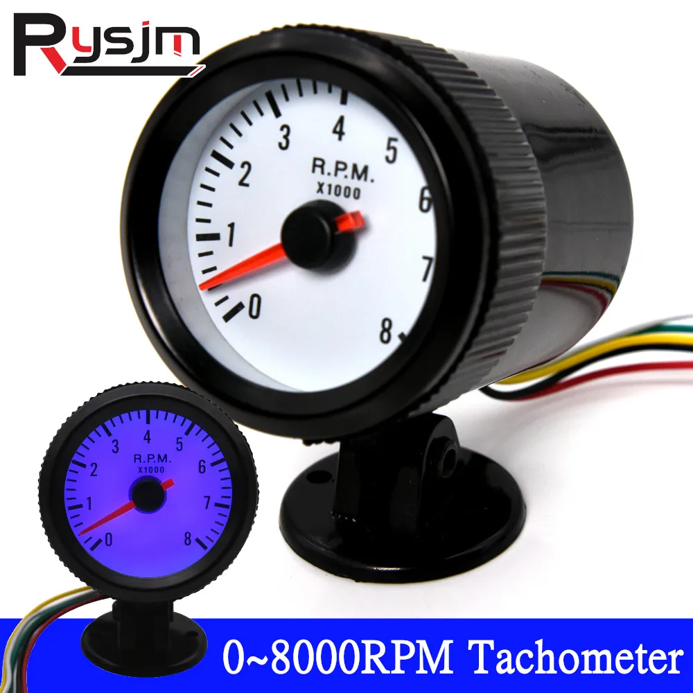 

HD 2" 52mm 12V Blue LED 0-8000RPM Auto Car Boat Tachometer Tach Gauge for 4/6/8 Cylinders Gasoline Car rpm meter Русский склад
