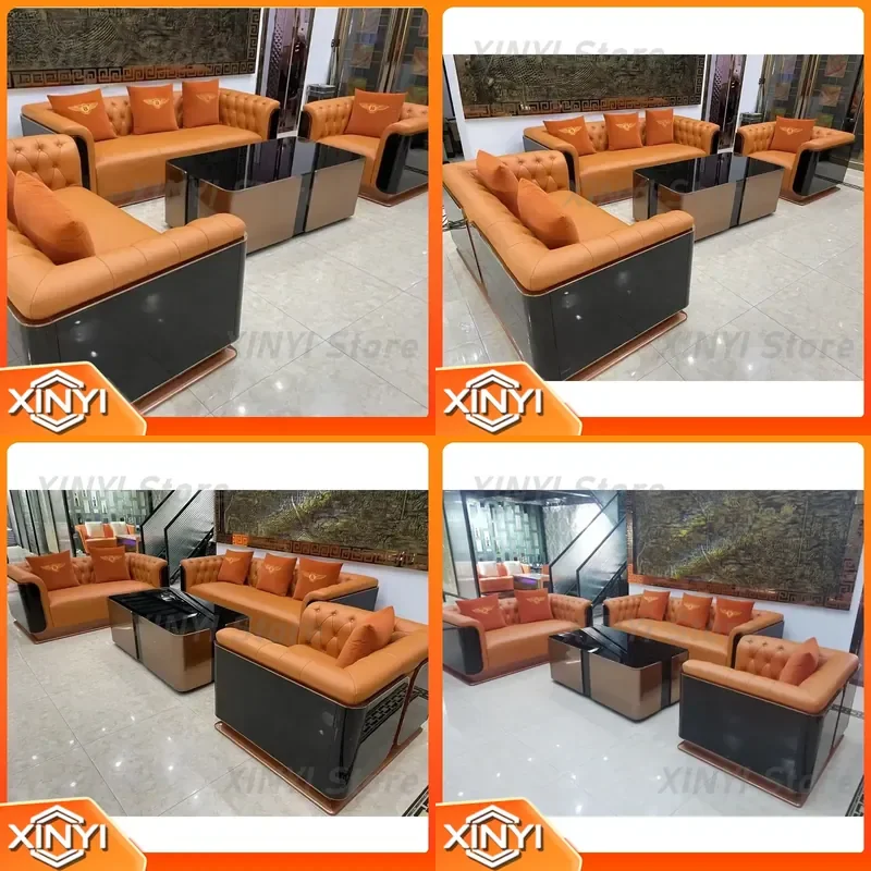 1+2+3 Seat Modern Luxury Italian Style Leather Sofa for Hotel Living Room KTV With Arm Rest sofa set living room furniture