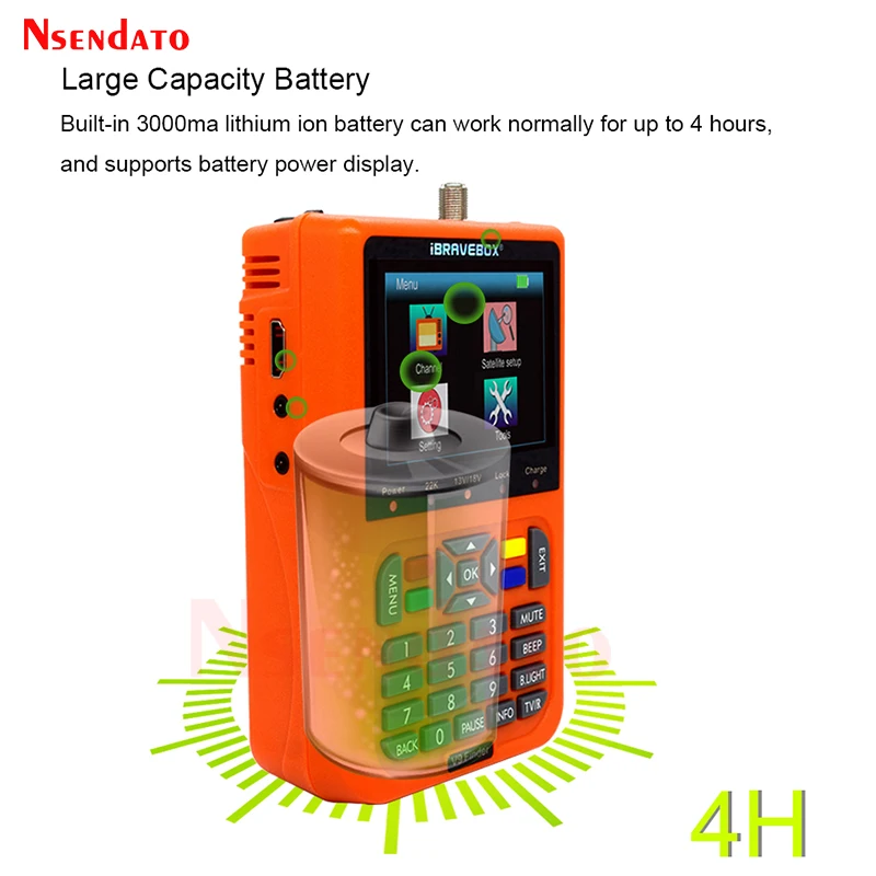 Цифровой спутниковый искатель V9 с ЖК-дисплеем 3,5 дюйма, цифровой спутниковый искатель S2, спутниковый искатель H.265