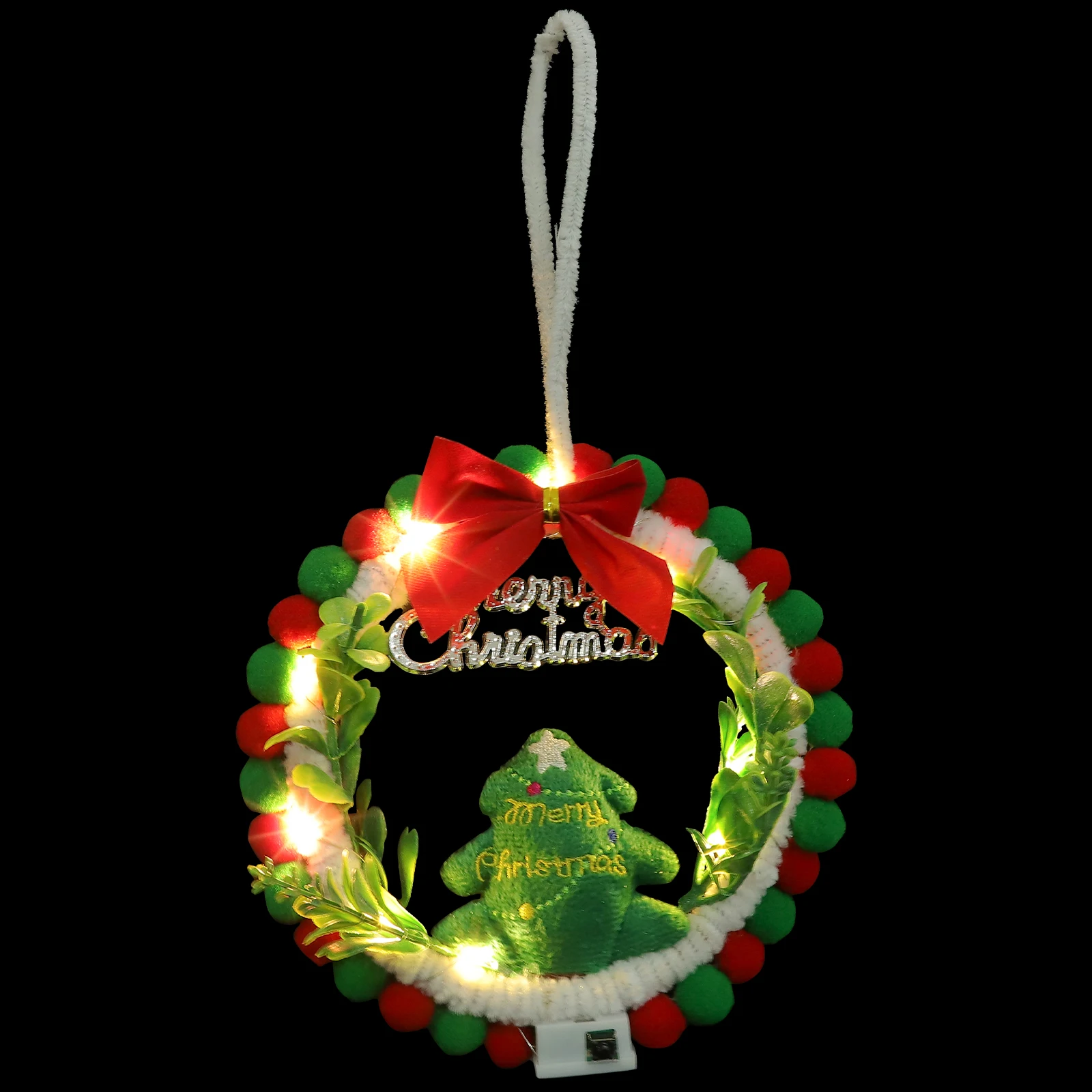 

1Set Christmas Wreath Craft Kit Lightweight DIY Door Window Hanging Decoration for Xmas Holiday Party Seasonal Decor