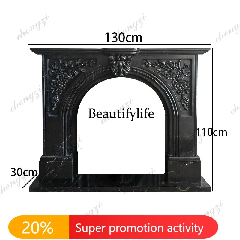 N178 Marble fireplace relief American fireplace natural marble jade decorative cabinet simple customization