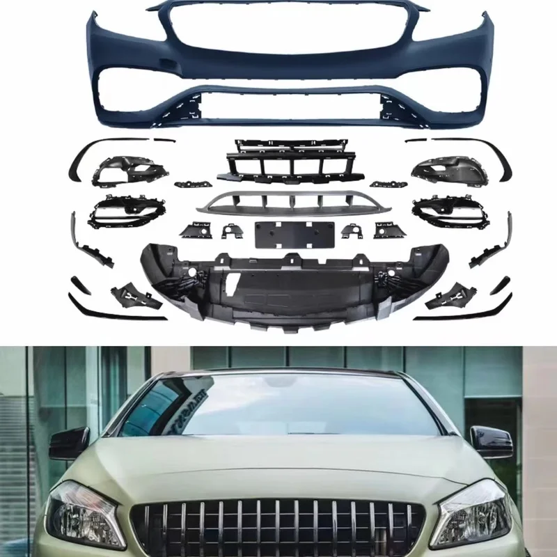 High Quality Body Kit Includes Front Bumper Assembly And Grill For W176 A-Class 2013-2018 Modification Replacement Parts